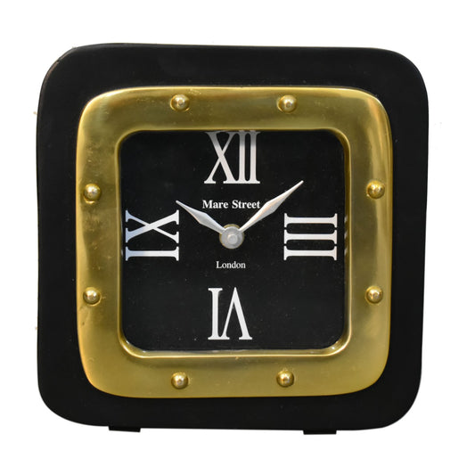 Black and Gold Small Table Clock