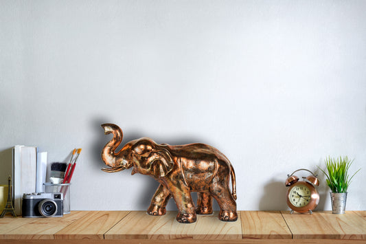 Large Copper Elephant Figurine